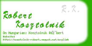 robert kosztolnik business card